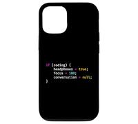 Funny Joke Programming If Coding Headphones Focus T-Shirt Custodia per iPhone 12/12 Pro