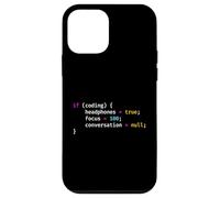 Funny Joke Programming If Coding Headphones Focus T-Shirt Custodia per iPhone 12 mini