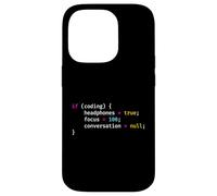Funny Joke Programming If Coding Headphones Focus T-Shirt Custodia per iPhone 14 Pro
