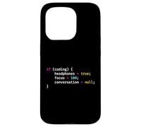 Funny Joke Programming If Coding Headphones Focus T-Shirt Custodia per iPhone 15 Pro