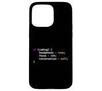 Funny Joke Programming If Coding Headphones Focus T-Shirt Custodia per iPhone 15 Pro Max