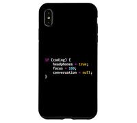 Funny Joke Programming If Coding Headphones Focus T-Shirt Custodia per iPhone XS Max
