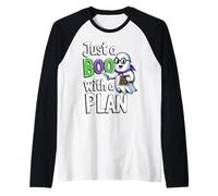 Funny Just A Boo With A Plan Cute Halloween Maglia con Maniche Raglan