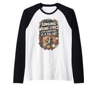 Funny Karaoke Party Singing Wrong Lyrics with Confidence Maglia con Maniche Raglan