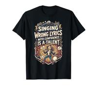 Funny Karaoke Party Singing Wrong Lyrics with Confidence Maglietta