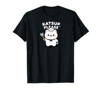 Funny Katsup Please Cat Pun Kawaii Chef Design Maglietta