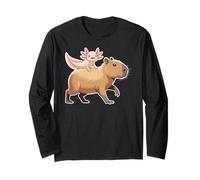 Funny Kawaii Axolotl And Capybara Lover Kids Girls Men Women Maglia a Manica