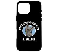 Funny Kawaii Boys Best Dad Black Hairless Guinea Pig Lover Custodia per iPhone 16 Pro Max