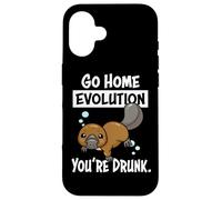 Funny Kawaii Go Home Evolution You're Drunk Platypus Lover Custodia per iPhone 16