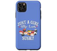 Funny Kawaii Kid Chibi Anime Girl Who Loves Sushi Roll Lover Custodia per iPhone 11 Pro Max