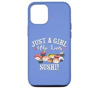 Funny Kawaii Kid Chibi Anime Girl Who Loves Sushi Roll Lover Custodia per iPhone 12/12 Pro