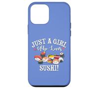 Funny Kawaii Kid Chibi Anime Girl Who Loves Sushi Roll Lover Custodia per iPhone 12 mini