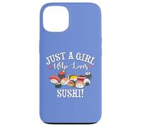 Funny Kawaii Kid Chibi Anime Girl Who Loves Sushi Roll Lover Custodia per iPhone 13