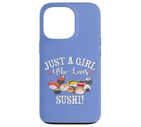 Funny Kawaii Kid Chibi Anime Girl Who Loves Sushi Roll Lover Custodia per iPhone 13 Pro