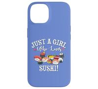 Funny Kawaii Kid Chibi Anime Girl Who Loves Sushi Roll Lover Custodia per iPhone 14