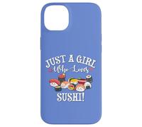 Funny Kawaii Kid Chibi Anime Girl Who Loves Sushi Roll Lover Custodia per iPhone 14 Plus