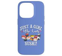 Funny Kawaii Kid Chibi Anime Girl Who Loves Sushi Roll Lover Custodia per iPhone 14 Pro