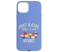 Funny Kawaii Kid Chibi Anime Girl Who Loves Sushi Roll Lover Custodia per iPhone 15 Plus