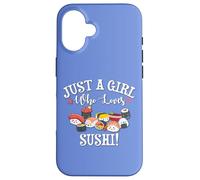 Funny Kawaii Kid Chibi Anime Girl Who Loves Sushi Roll Lover Custodia per iPhone 16