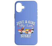 Funny Kawaii Kid Chibi Anime Girl Who Loves Sushi Roll Lover Custodia per iPhone 16 Plus