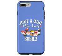 Funny Kawaii Kid Chibi Anime Girl Who Loves Sushi Roll Lover Custodia per iPhone 7 Plus/8 Plus