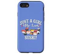 Funny Kawaii Kid Chibi Anime Girl Who Loves Sushi Roll Lover Custodia per iPhone SE (2020) / 7 / 8