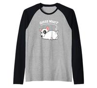 Funny Kawaii Kids Guess What Bull Terrier Butt Lover Maglia con Maniche Raglan