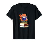 Funny Kawaii Kids Read Books Red Panda Lover Maglietta