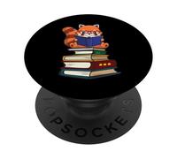 Funny Kawaii Kids Read Books Red Panda Lover PopSockets PopGrip Adesivo