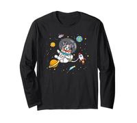 Funny Kawaii Kids Space Blue Merle Australian Shepherd Lover Maglia a Manica