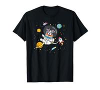Funny Kawaii Kids Space Blue Merle Australian Shepherd Lover Maglietta