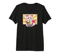 Funny Kawaii Ramen Kids Kitsune Nine Tailed Lover Maglietta Premium