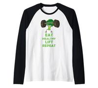 Funny Keto Powerlifting Broccoli - Eat Healthy Lift Repeat Maglia con Maniche Raglan