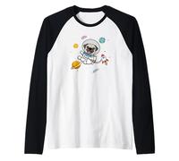 Funny Kids Astronaut Space Boys Pug Lover Maglia con Maniche Raglan