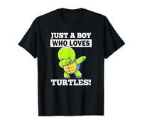 Funny Kids Dabbing Boy Who Loves Turtles Dab Turtle Lover Maglietta