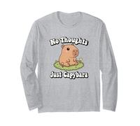 Funny Kids Kawaii Meme Chill No Thoughts Just Capybara Vibes Maglia a Manica