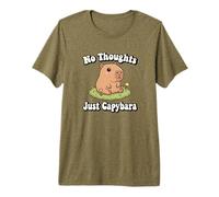 Funny Kids Kawaii Meme Chill No Thoughts Just Capybara Vibes Maglietta Premium