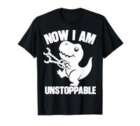 Funny Kids Now I Am Unstoppable Rex Dinosaur Grabber Stick Maglietta
