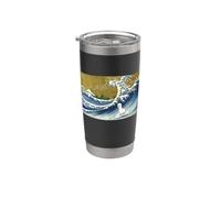 Funny Kids Womens Retro Vintage Surfing a Wave Llama Lover Bicchiere termico in acciaio inox doppia parete