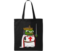 Funny King Arthur Knight Pepe The Frog Meme Borsa in cotone ecologico naturale nero, Nero , Taglia unica