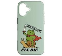 Funny Knight I Have to Say Weird Stuff Or I'll Die Frog Custodia per iPhone 16