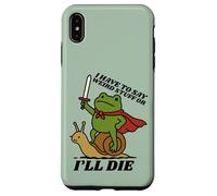 Funny Knight I Have to Say Weird Stuff Or I'll Die Frog Custodia per iPhone XS Max