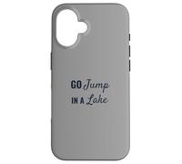 Funny Lake Life Bold Script Navy Font Design Custodia per iPhone 16