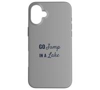 Funny Lake Life Bold Script Navy Font Design Custodia per iPhone 16 Plus