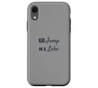 Funny Lake Life Bold Script Navy Font Design Custodia per iPhone XR