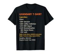Funny Legendary Rpg Item Stats Meme Gamer Loot Maglietta