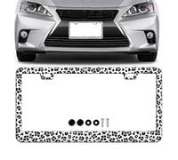 Funny Leopard Plate Frame - Animal Car Decorative Holder, License Accessory for Family Friends, Husband Wife Gift, Thanksgiving Birthday RV Van SUV Tracker Automotive Gear