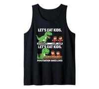 Funny Let's Eat Kids Punteggiatura Salva Vite Grammatica Canotta