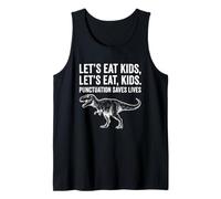 Funny Let's Eat Kids Punteggiatura Salva Vite Grammatica Canotta