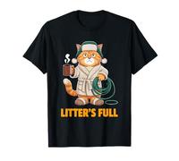 Funny Litter's Full Cat Christmas Holiday Humor Grafica Maglietta